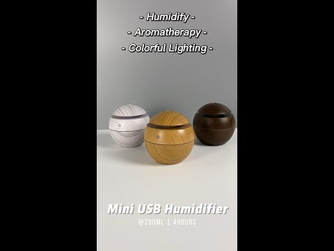 Wooden Cool Mist Humidifier with Essential Oil Diffuser, 130ml USB Aroma Diffuser, 7 Color LED Night Light, Ultrasonic Air Humidifier for Bedroom, Office, Baby Room, Home & Car