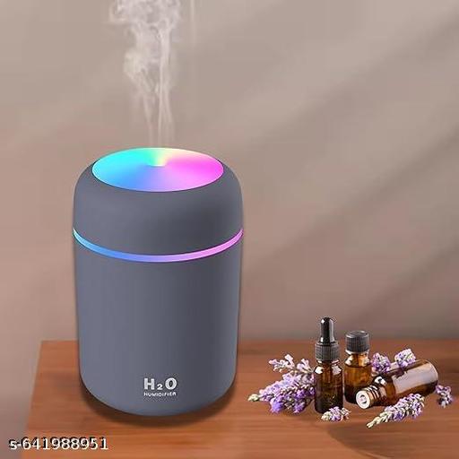 Desktop Humidifier | Mini USB Cool Mist Humidifier with LED Light Quiet Air Moisturizer (Pack of 1) (300 ml)