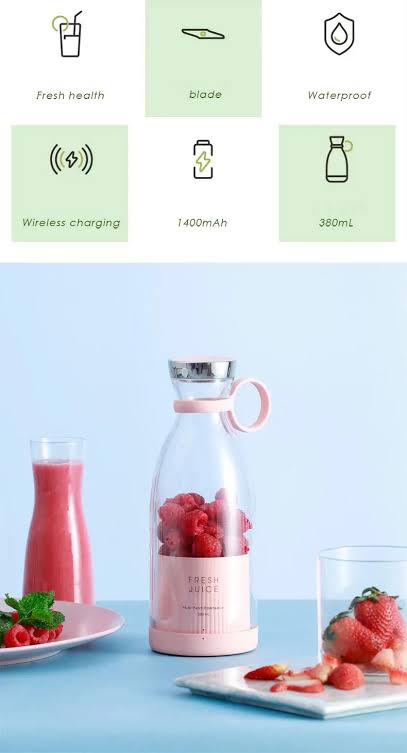 Portable Juicer Blender-350ml Mini Smoothie Makers, Multifunctional Personal Jug Blenders with USB Rechargeable, Washable Fruit Juice Mixer, Electric Juice Blender