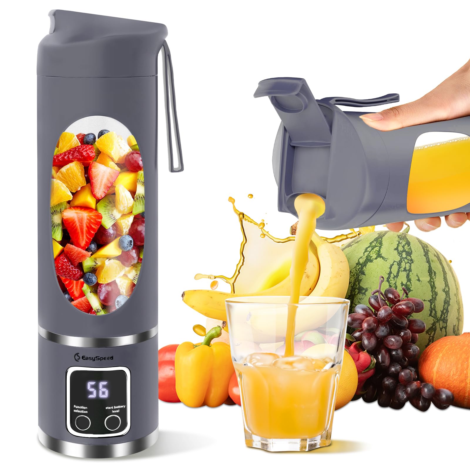 10 Blade Usb-JuicerBottle Portable Usb Juicer Electric Usb Juice Maker Mixer Bottle Blender Grinder Mixer,10 Blades Rechargeable Bottle, Shake Fruit & Vegetable, Juice Blender,Grinder