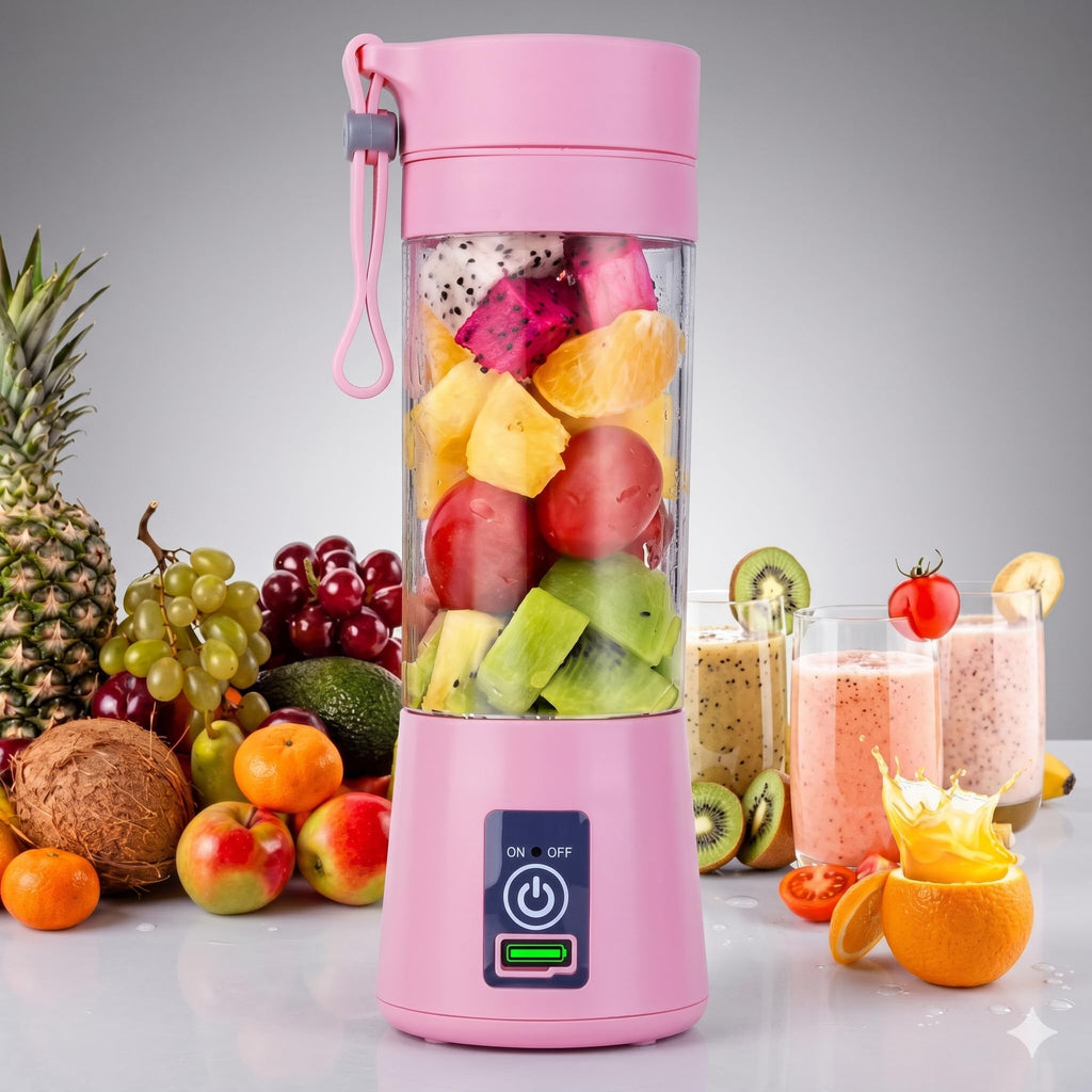 Portable 6-Blade Juicer Blender with built-in Jar, Juice Mixer Bottle,Fruit Juice Machine,USB Rechargeable Personal Size Juicer Grinder for Juices,Protein&Milk Shakes