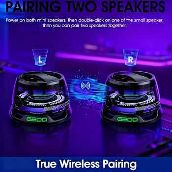 Magnetic Bluetooth Speaker Multifunctional G200 Speaker with Multi RGB Color Light Show-3D Surround Sound Effect for Smartphones