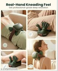 Portable Electric Neck and Shoulder Massager with Heat, Compact Hand-Simulated Deep Tissue Massage for Pain Relief, Travel-Friendly Design with Carrying Strap